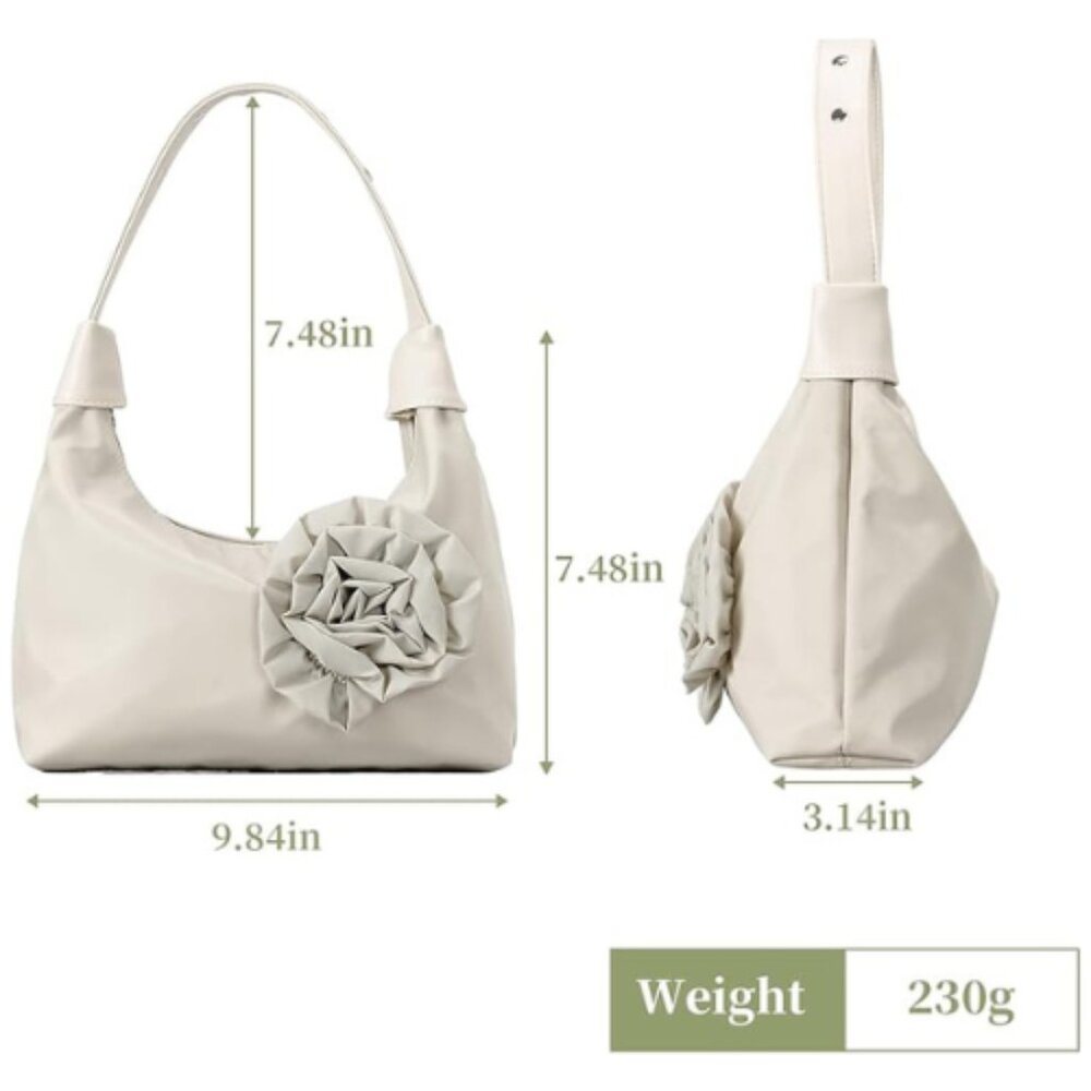 Nylon Shoulder Bag Women Small Purses Hobo Handbag Mini Clutch Purse Apricot - Picture 5 of 6